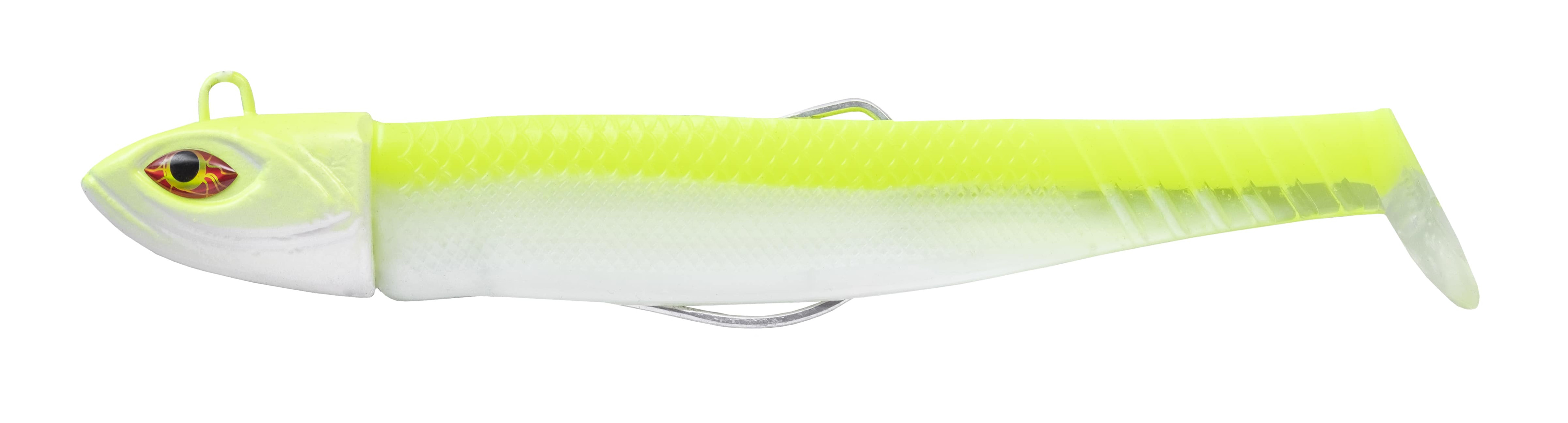 Cinnetic Crafty Candy Shad 17cm (125g) (2 pieces) - White Chartreuse