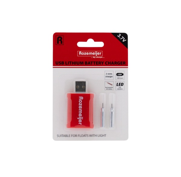 Rozemeijer USB Lithium Battery charger incl. 2pcs LIR425 Dobber Battery