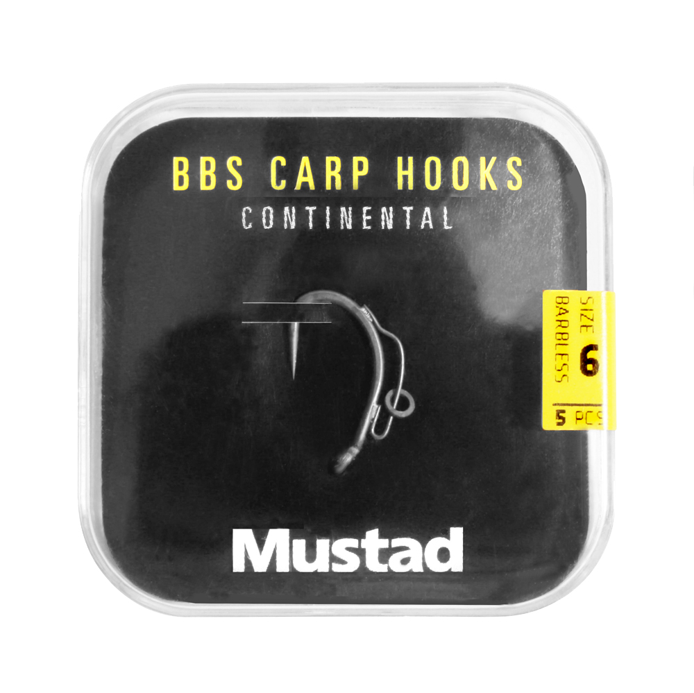 Mustad BBS 30 Carp Hooks Barbless Pack Carp Hook (6 packages + Multi Box)