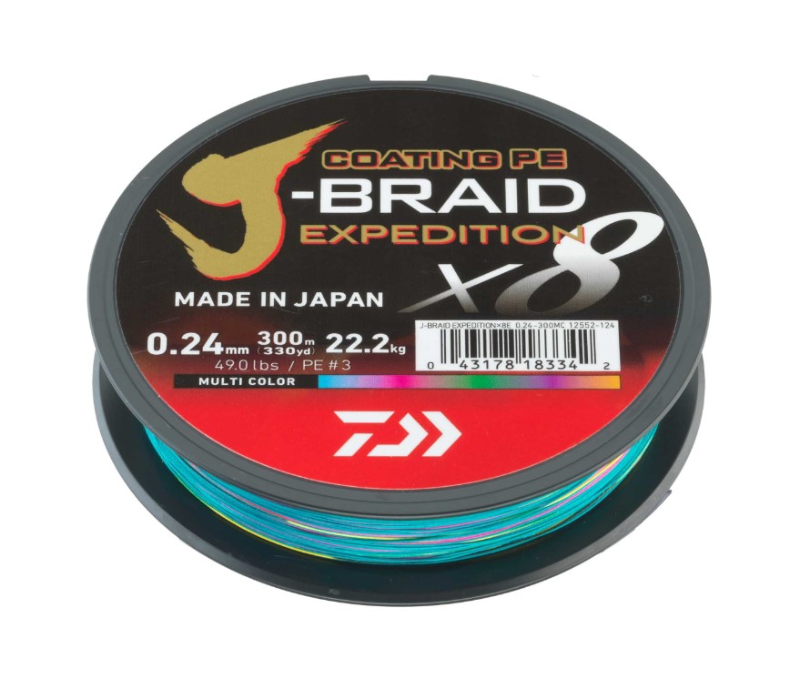 Daiwa J-Braid Expedition Multi-Color X8E Braided Line (3000m)