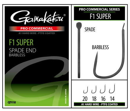 Gamakatsu Pro-C F1 Super Spade A1 PTFE BL Coarse Hook (10 pieces)