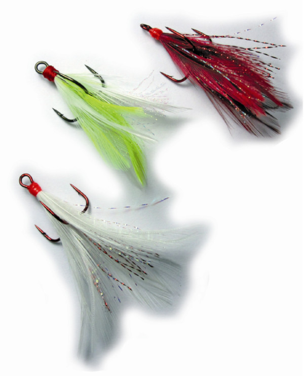 Trebles With Feather Size 6