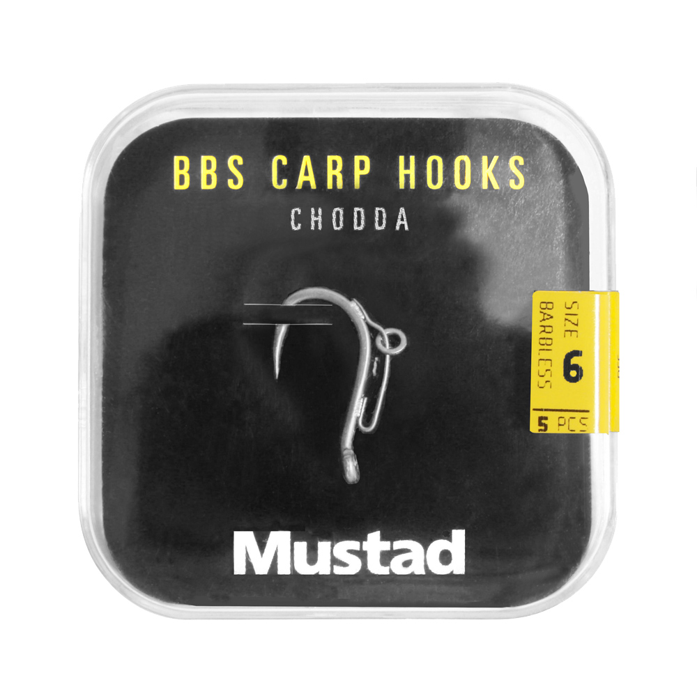 Mustad BBS 30 Carp Hooks Barbless Pack Carp Hook (6 packages + Multi Box)