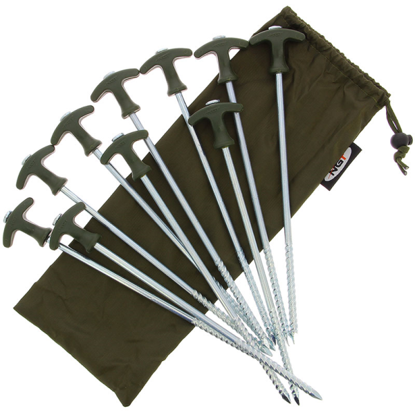 NGT 10 x 12" Bivvy Pegs including Case