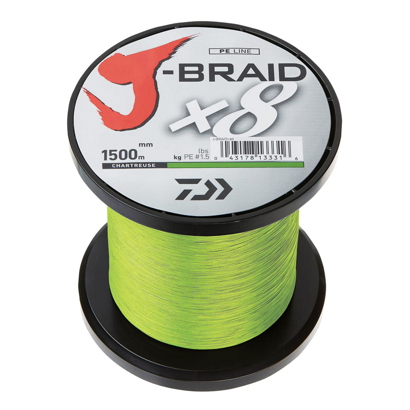 Daiwa J-Braid X8 Braided Line Chartreuse 1500m
