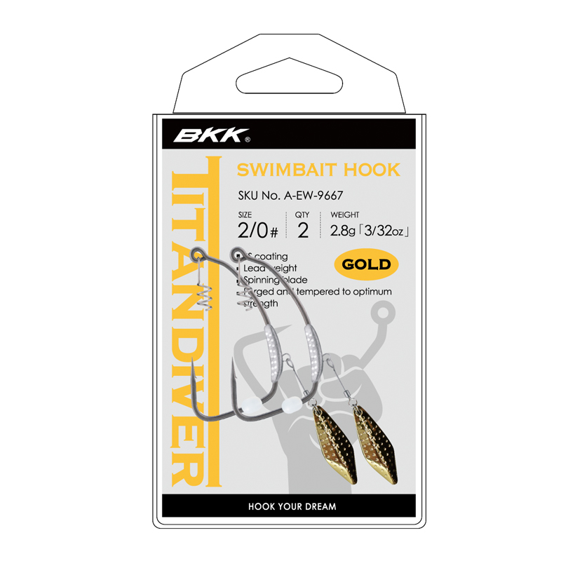 BKK Titandiver Gold Softbait Hooks (2 pieces)