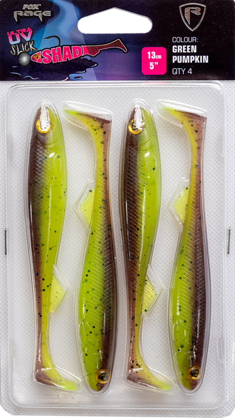 Fox Rage Slick Shad Ultra UV Green Pumpkin