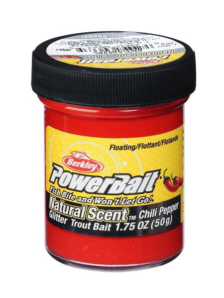 Berkley PowerBait® Natural Glitter Trout Dough Spices 50g - Chili Pepper