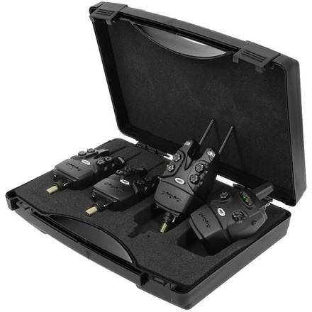 NGT Dynamic Alarm Set, 3 Bite Alarms + Receiver in Case, Range 150 m