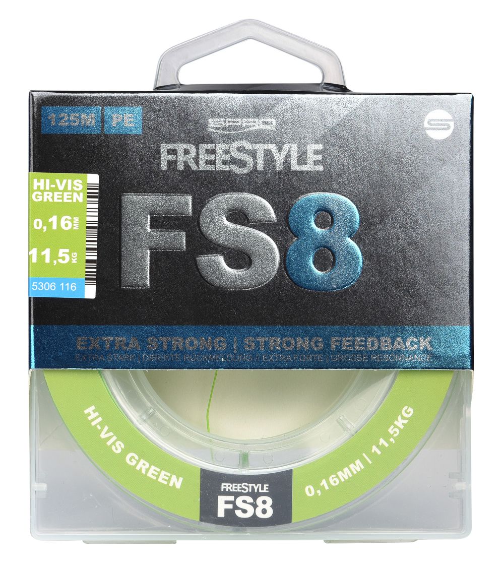 Spro Freestyle FS8 Braid Hi-Vis Chartreuse Braided Line (125m)
