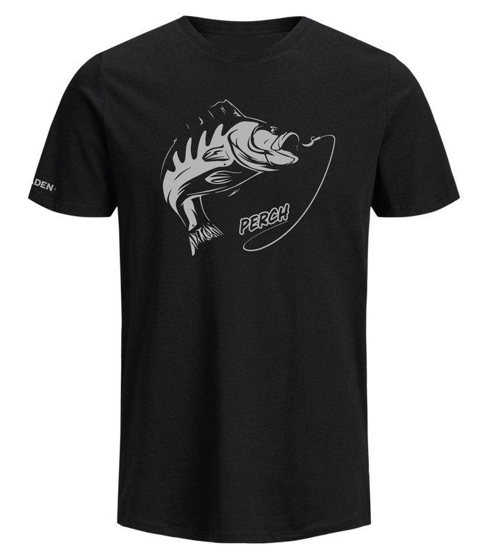 Fladen T-Shirt Fighting Perch Black L | Fishing T Shirt