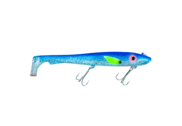 Svartzonker Big McRubber "The Wire" Shad 25.5cm (170g) - Blue Silver Glitter