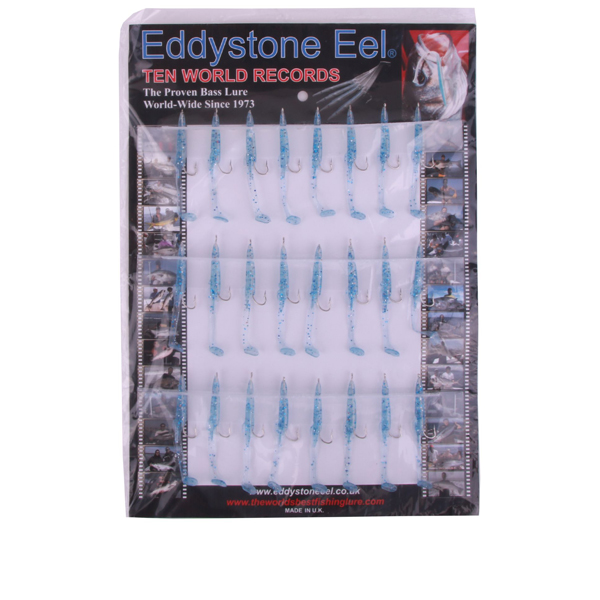 Eddystone Eel 70mm, 24 pieces! - Western Blue Giltter