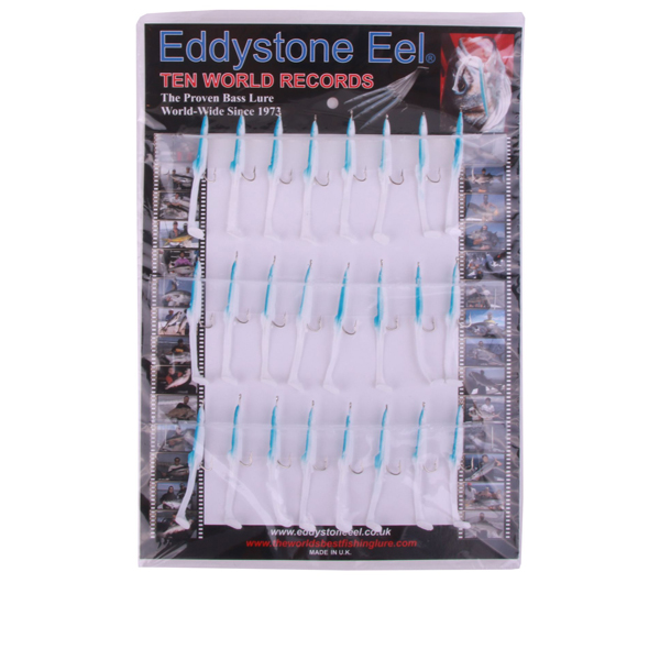 Eddystone Eel 70mm, 24 pieces! - White/Blue Back