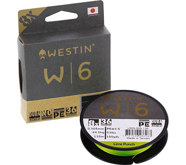 Braided Line Westin W6 8 Braid Lime Punch 135m