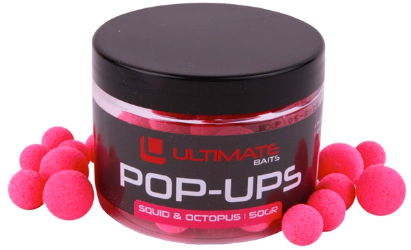Ultimate Baits Mix Pack - Ultimate Baits Fluo Pop Ups 12+15mm, Pink Squid & Octopus