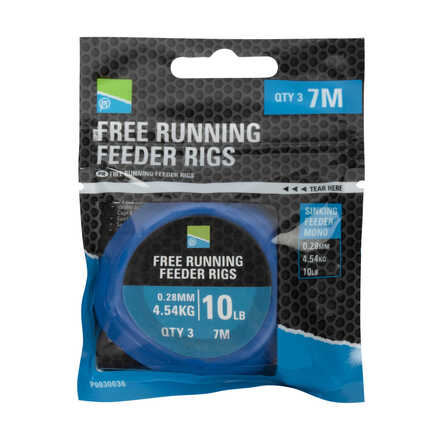 Preston Free Running Feeder Rigs 0,28mm (4,54kg) (3 stuks)