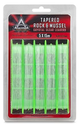 Anaconda Tapered Rock & Mussel Invisible Leaders 15m (5 pieces)