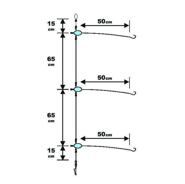 Sunset BDL Boat RS Competition Special Seabream Fluorocarbon Rig 0,40mm