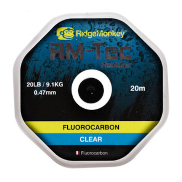 Ridge Monkey RM-Tec Fluorocarbon Hooklink 15lb Clear