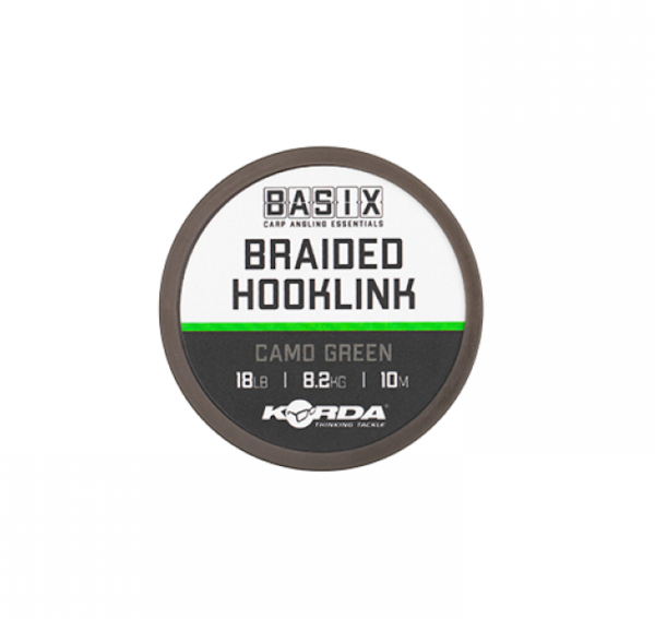 Korda Basix Braided Hooklink - Basix Braided Hooklink 18lb/8,2kg 10m