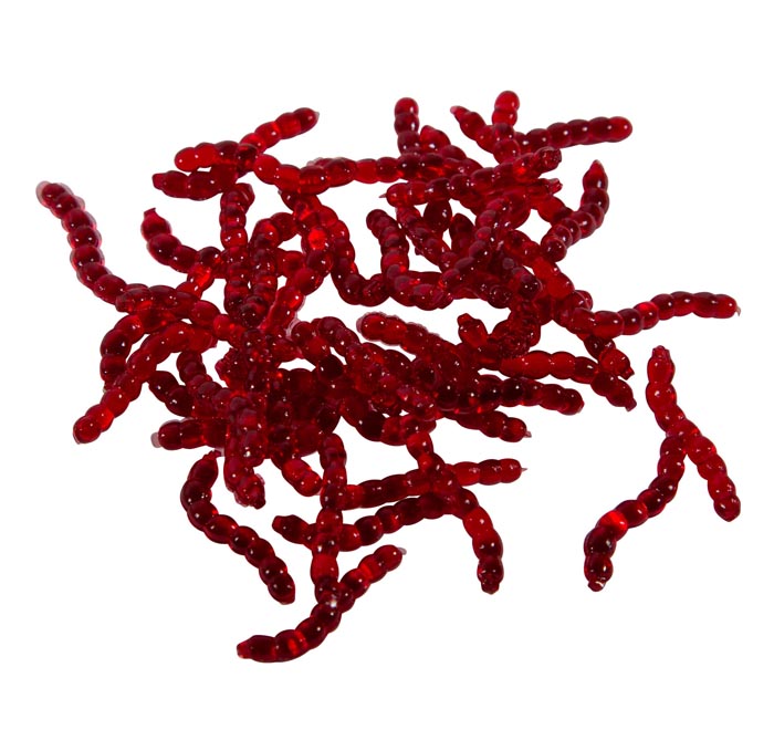 Imitation Bait Ultimate Baits Bloodworms Transparant Red (50pcs)