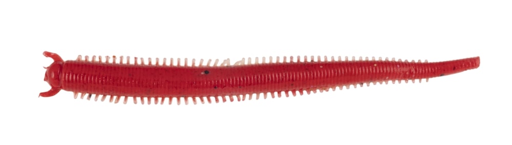 Berkley Gulp! Saltwater Fat Sandworm 4in Shad (10 pieces) - Red Belly Shrimp