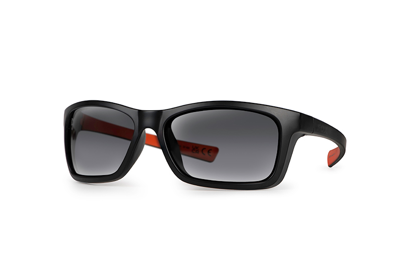 Fox Collection Wraps Sunglasses - Black/Orange (Grey Lense)