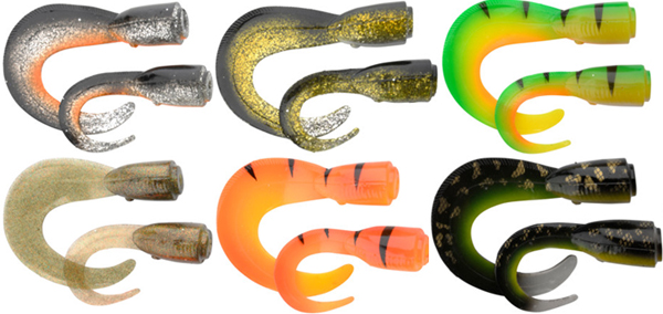 Savage Gear 3D Hard Eel Spare Tails - Top row: Dirty Silver, Olive Gold, FireTiger