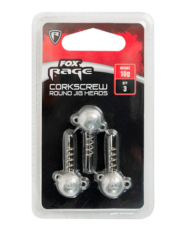 Fox Rage Corkscrew round jig heads, 3 pcs